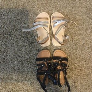 Children’s Place Sandals Sz. 9 blk & pewter. GU